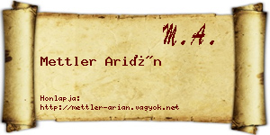 Mettler Arián névjegykártya